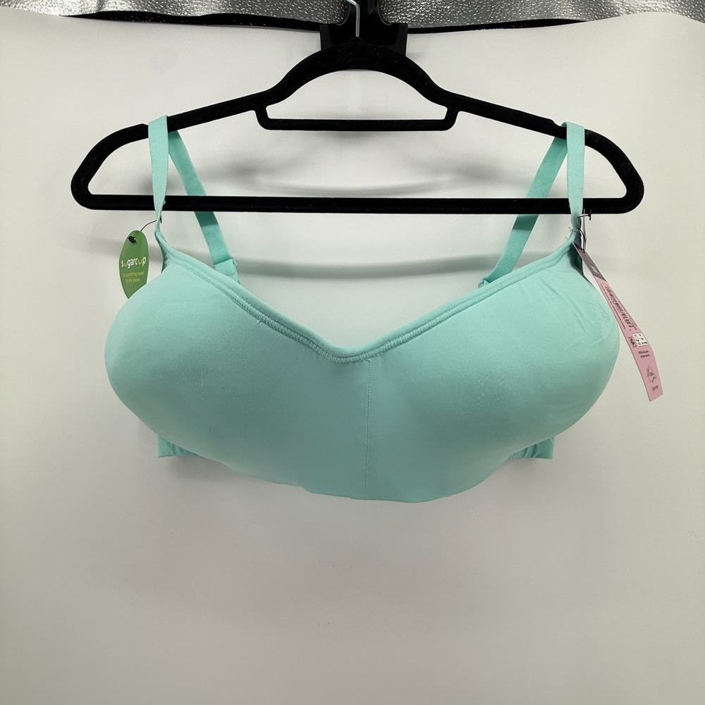 Kindly Yours NWT XXL‎ Comfort Stretch Blue Padded Wireless Adjustable Clasp Back